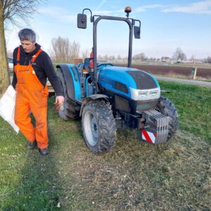 Waaldijk ingezaaid met kruiden- en bloemenmengsel. 